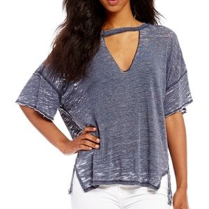 Free People Jordan cut out v neck tee